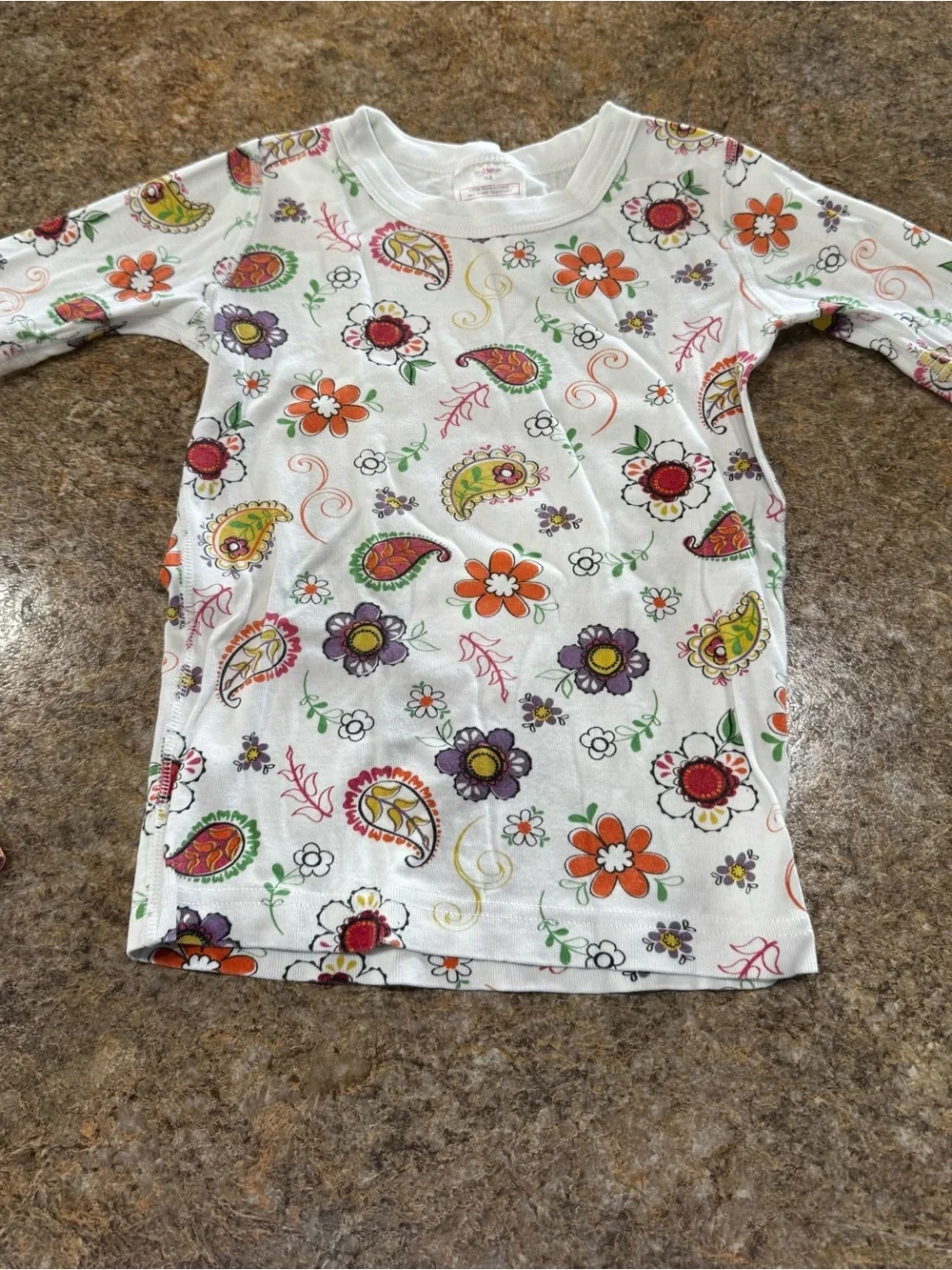 Hanna Andersson Kids Pajama Set Size US 8 Floral Paisley Organic Short Johns